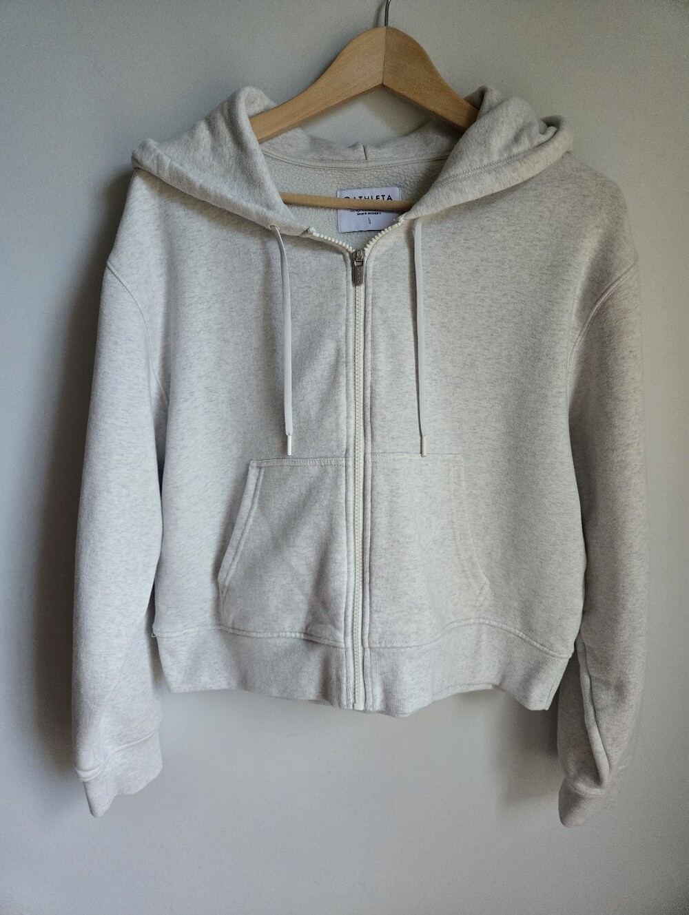 ARHLETA Yoga Cream Heather Gray Zip Hoodie Jacket
